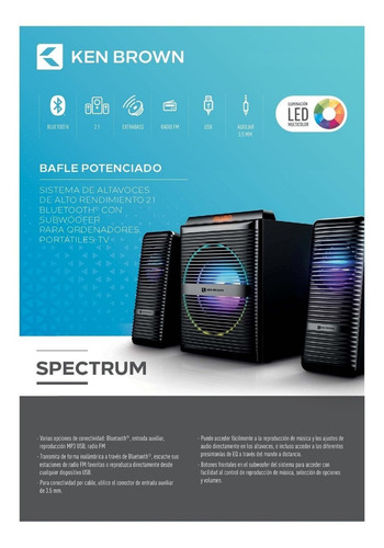 Parlantes Gamer 2.1 Woofer Rgb Bluetooth Usb Envolvente Fm