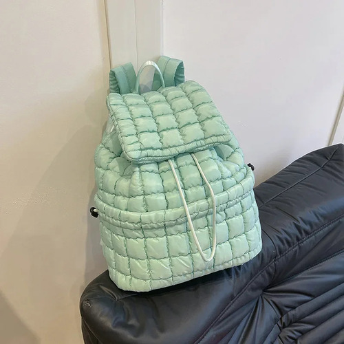 Mochila De Plumón Para Mujer Con Diseño A Cuadros