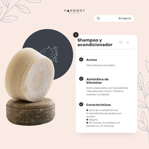 Shampoo Y Acondicionador En Barra Romero, Menta, Eucalipto