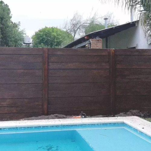 Muro Cerco Prefabricado De Hormigón - Modelo Simil Quebracho Madera