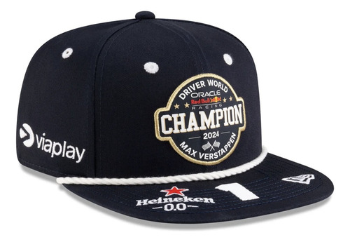 Gorra New Era F1 Max Verstappen 2024 Driver World Champion Azul Oscuro Universal Geométrico