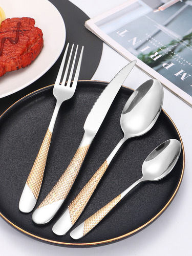 Vajilla De Acero Inoxidable, Cuchillo Y Tenedor Para Bistec