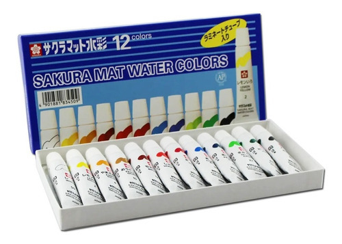 Pintura de acuarela Mat Water Colors Sakura con 12 colores (EMW-12)