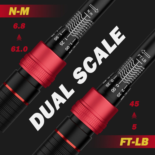 3/8 Llave Dinamométrica Set,5-45ft.lb/6.8-61nm Torque Wrench
