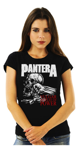 Polera Mujer Pantera Vulgar X Ray Metal Impresión Directa