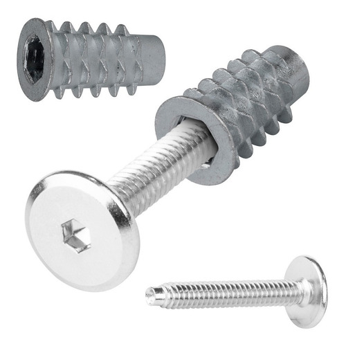 Tornillo Union Con Inserto De Madera Muebles 4 Cm 100 Piezas