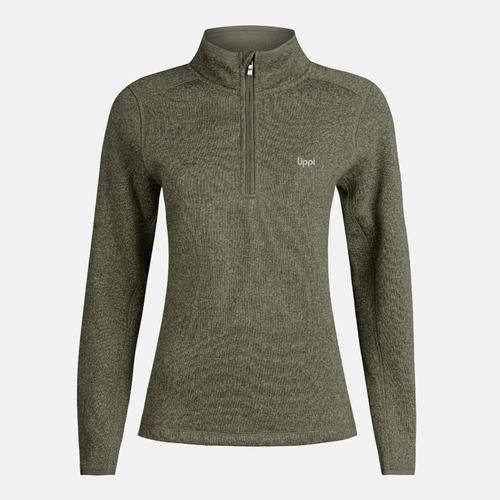 Poleron Mujer Coronado Therm-pro Pullover Melange Verde Oscuro Lippi