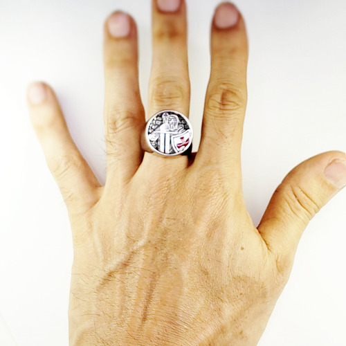 L Anillo Caballeros Templarios Guerrero Acero Inoxidable