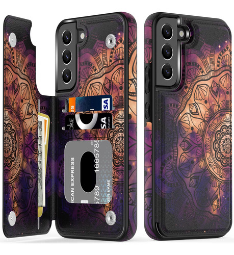 Funda Tipo Cartera De Piel Sintetica Mandala Para Galaxy S23