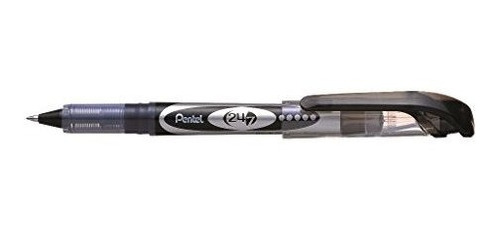 Pentel Bld97a 24/7 Roller Ball Pen.7mm, Rojo / Plata, Tinta 
