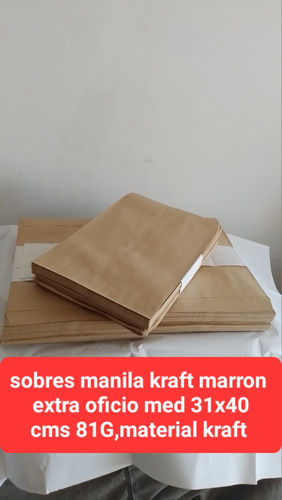 Sobres D Manila Kraft Marron Extra Oficio 31x40 Cm 110 Sbs.