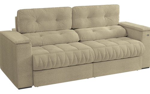 Sofá 260cm Com Porta Copos Retrátil E Reclinável Wt
