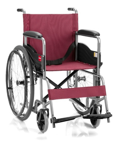 Silla De Ruedas Ligera Y Plegable Premium Roja Yuwell Color Rojo