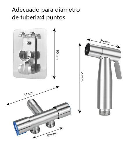 Imagen 2 de 9 de Juego Completo Llave Bidet Ducha Arabe Para Wc Envios