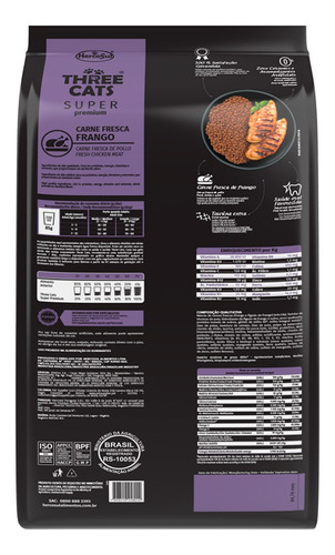 Imagen 4 de 7 de Comida Para Gato Three S Superpremium Gatitos Pollo 3 Kg