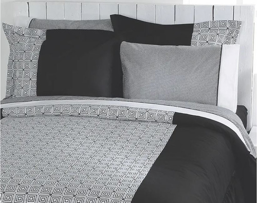 Edrecolcha Baruk Negro Matrimonial Con 2 Cojines
