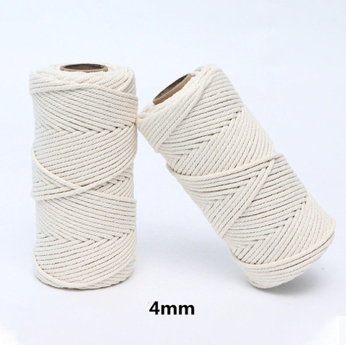 Imagen 3 de 8 de Cordon Macramé Torcido 4 Mm, 100 Metros Largo