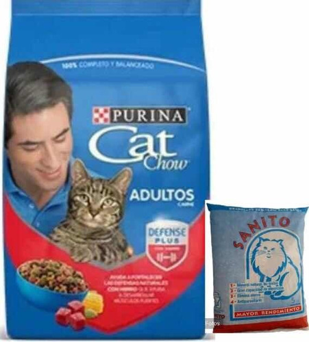 Alimento Cat Chow Defense Plus Multiproteína para gato adulto sabor carne en bolsa de 8kg