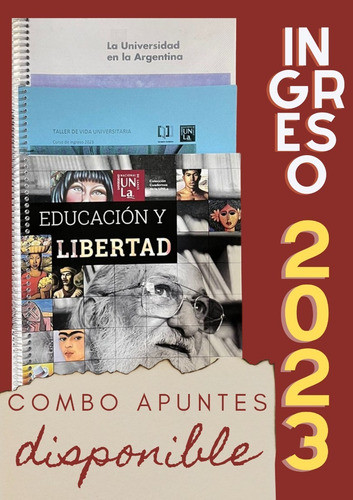 Imagen 1 de 2 de Ingreso 2023- Unla - Combo Apuntes Curso Intensivo Verano