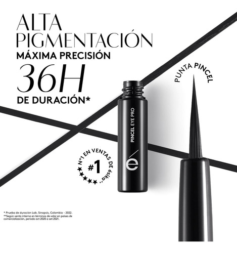 Set X 2 Delineador Líquido Punta Plumón + Pincel Negro Ésika