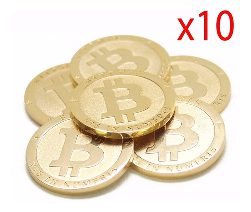Bitcoin X10 Monedas Oro .999 Conmemorativas Coleccionables