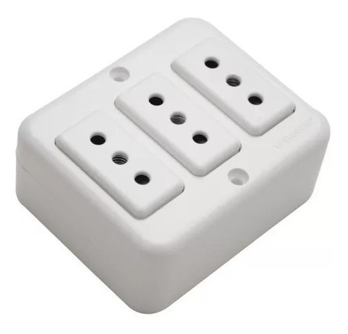 Casquete Sobrepuesto Enchufe Hembra Triple 10a