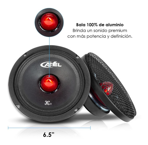 Imagen 2 de 3 de Set Medios Open Show Pro Audio 6.5 Axel Premium By Steelpro