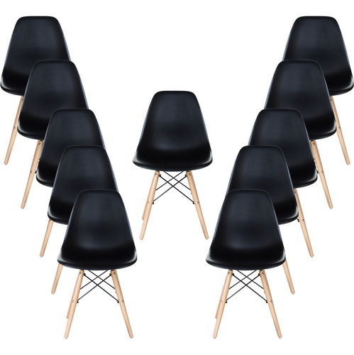 Cadeira De Jantar Decoração Moderno Eames Casa Laura Cor Preto 11 Unidade