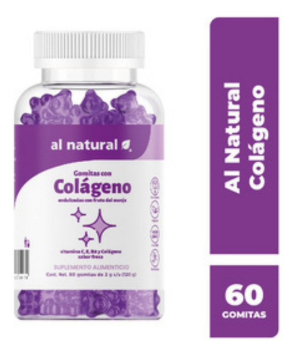 Colágeno Al Natural 60 Gomitas Sabor Fresa