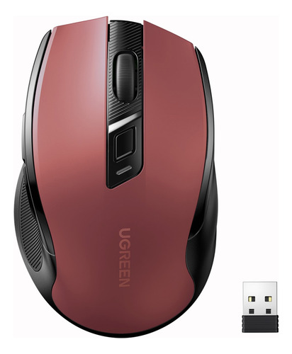 Mouse Sem Fio Ugreen Mu006 Sensor 4000dpi 2,4g Vermelho