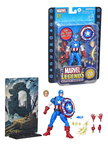 Figura De Acción Marvel Legends Serie 1 Capitán America +3