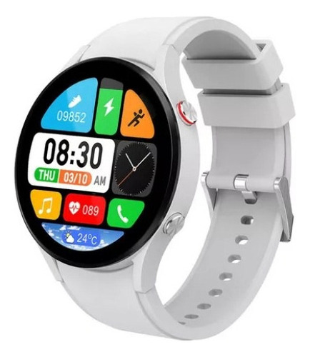 Smartwatch Reloj Inteligente Hombre Mujer Android Noga Sw14 Color de la caja Negro Color de la malla Gris