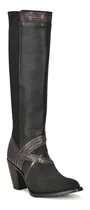 Comprar Botas Altas Cuadra Dama En Piel Genuina De Mantarraya Negras