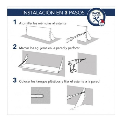 Imagen 5 de 6 de Estante Flotante Repisa 52x36 Cm C Ménsulas Microondas Horno
