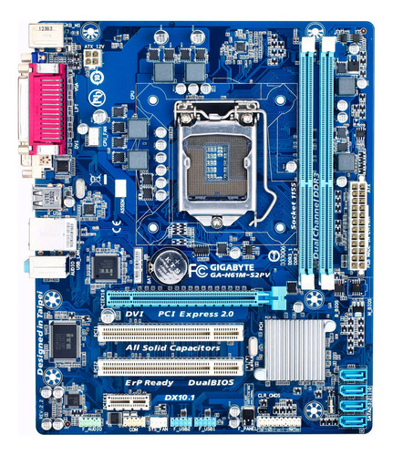 Board Para Pc Gigabyte H61 Socket 1155 Para Core I3, I5, I7 