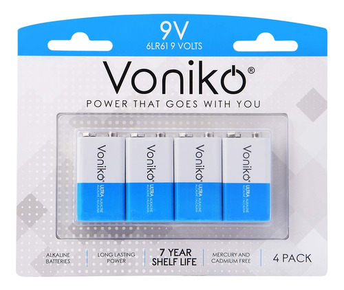 9v Batteries  Alkaline 9v Battery 4 Pack  Ultra Long La...