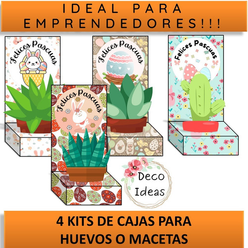 Imagen 3 de 6 de Kit Imprimible 09 Pascuas Caja Porta Huevo + Etiqueta + Tag