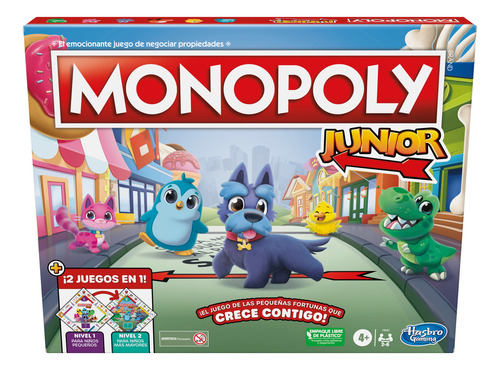 Juego De Mesa Monopoly Junior 2 Juegos En 1 Hasbro Lelab