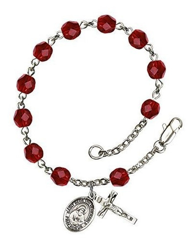 Pulsera De Dije - St. Bede The Venerable Silver Plate Rosary