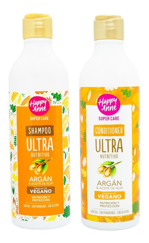 Happy Anne Ultra Nutritivo Shampoo Acondicionador Vegano 6c