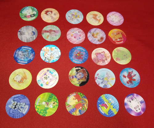 Digimon Tazos 3d Lote 100 Tazos 49 Diferentes Dvk (Usado)