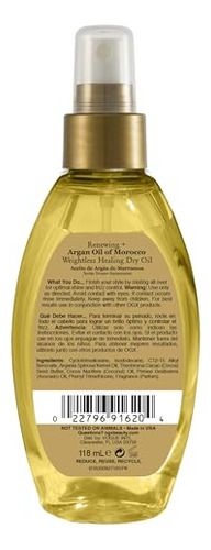 Aceite Seco Ligero Para El Cabello Con Argán, Reparación Sin