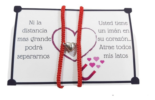 Pulsera Roja Dije Corazon De Imán Pulsera Para Compartir