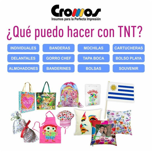 Imagen 1 de 1 de Tnt Sublimable Para Estampar O Armar Bolsas 1.25x50