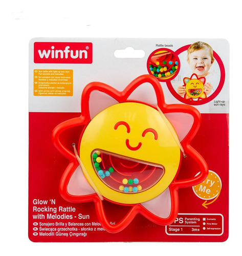 Imagen 2 de 4 de Sonajero Con Luz Y Sonido Para Bebes 0243 Winfun