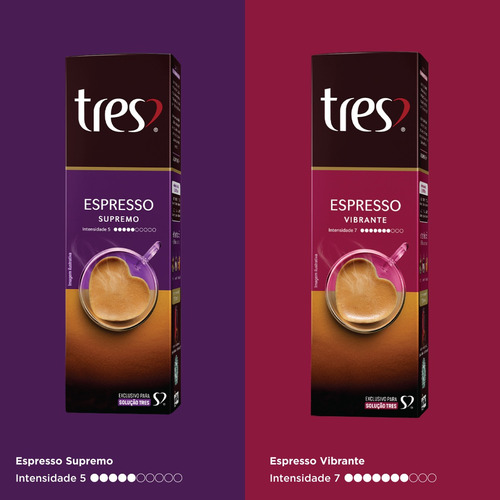 70 Cápsulas Café Expresso E Bebida Cafeteira Três Corações