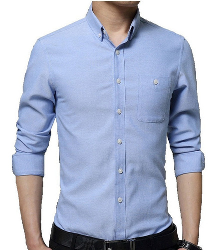 Camisa Oxford Azul 