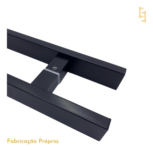 Puxador De Alumínio Aço Inox 40cm Preto Fosco Haste Redonda