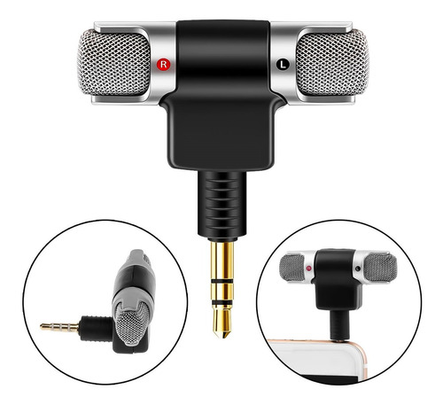 Mini Microfono Stereo Jack 3.5mm Con Audio Profesional Tcs