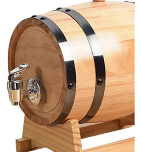 Barril De Madera Para Añejar Con Soporte, 1l 18x12,7x15cm